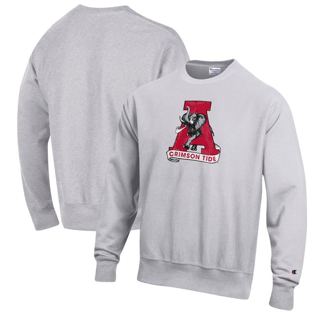 Sweat-shirt Champion à tissage inversé gris chiné Alabama Crimson Tide Vault pour homme