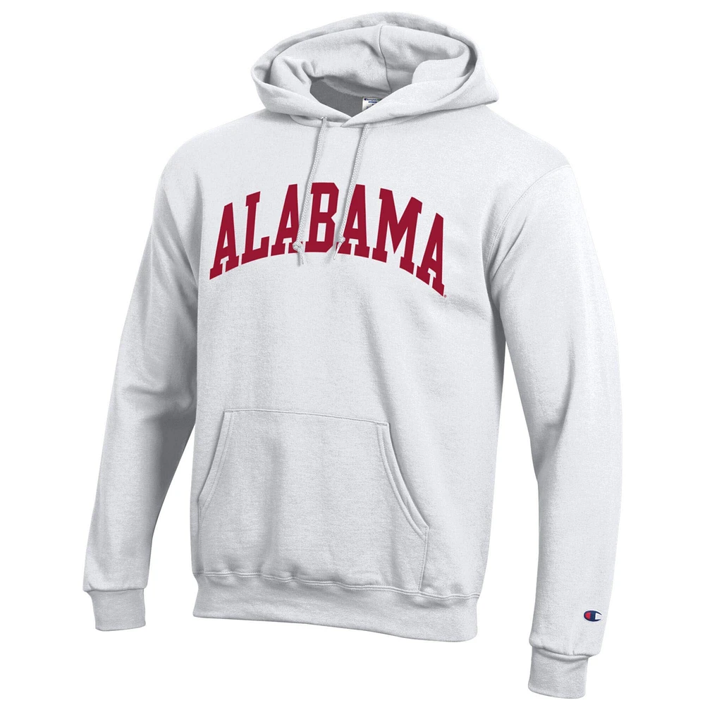 Sweat à capuche en polaire Champion White Alabama Crimson Tide Basic Arch pour homme