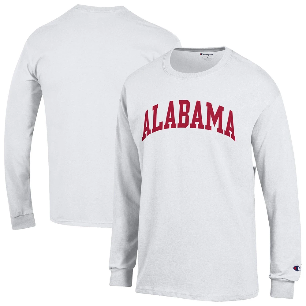Men's Champion  White Alabama Crimson Tide Basic Arch Long Sleeve T-Shirt