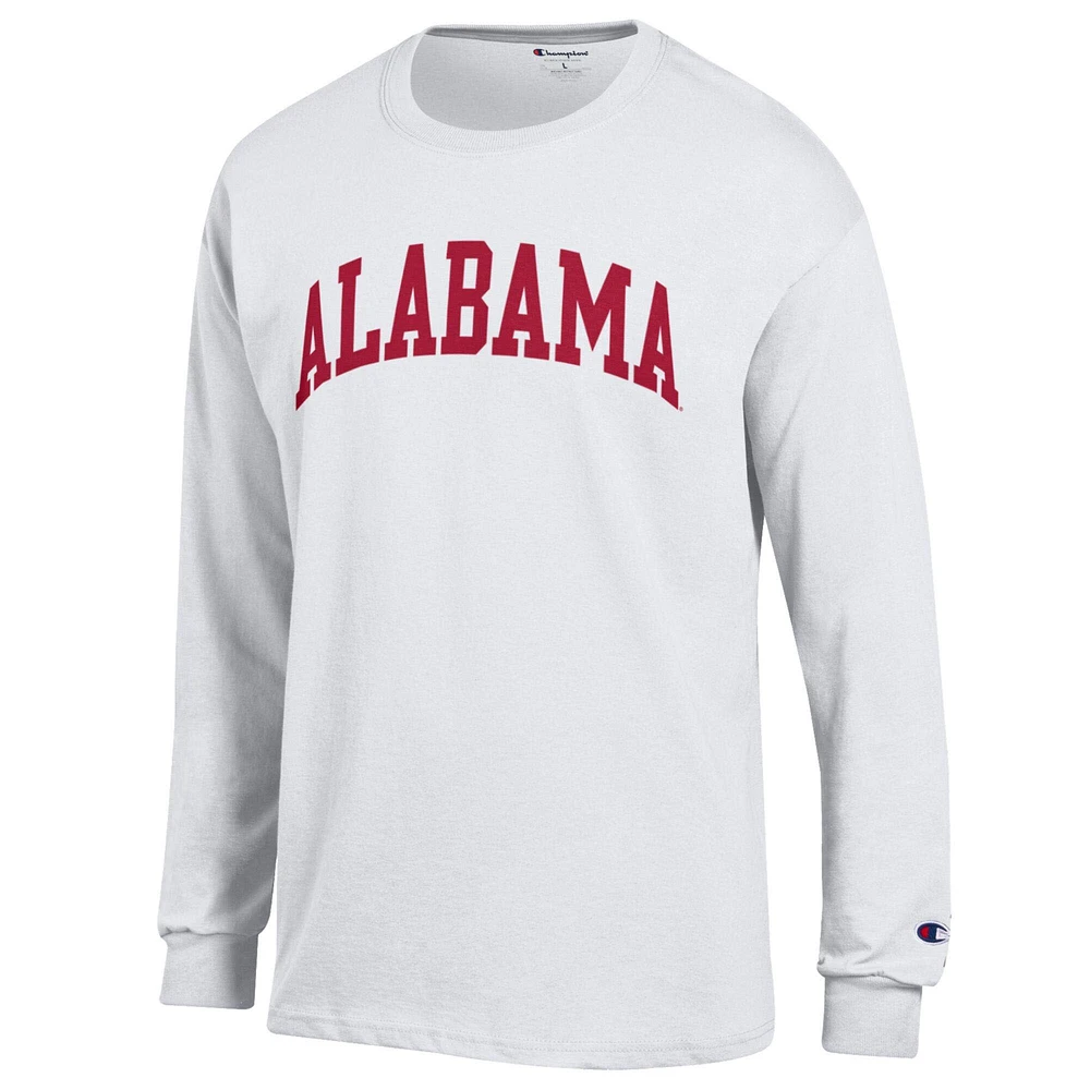 Men's Champion  White Alabama Crimson Tide Basic Arch Long Sleeve T-Shirt