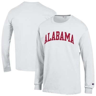 Men's Champion  White Alabama Crimson Tide Basic Arch Long Sleeve T-Shirt