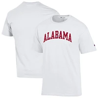 T-shirt blanc Champion Alabama Crimson Tide Basic Arch pour homme