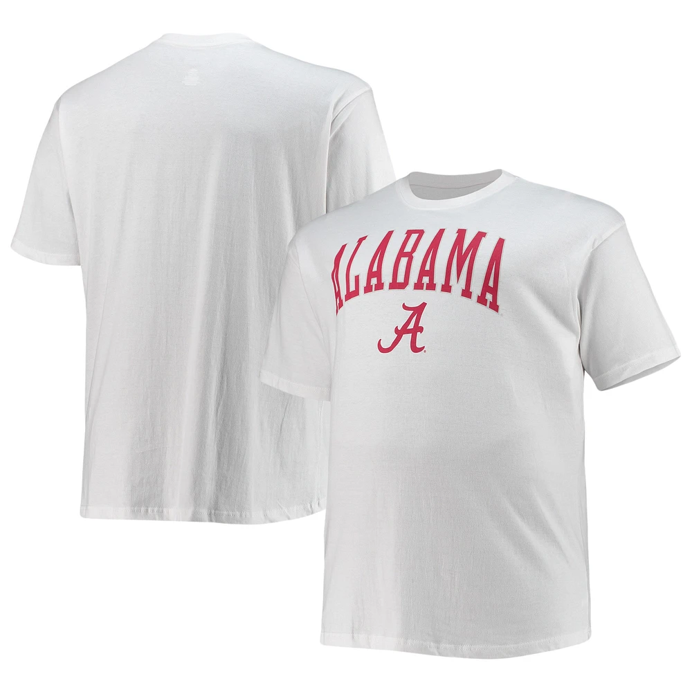 T-shirt blanc Champion Alabama Crimson Tide Big & Tall Arch Over Wordmark pour homme