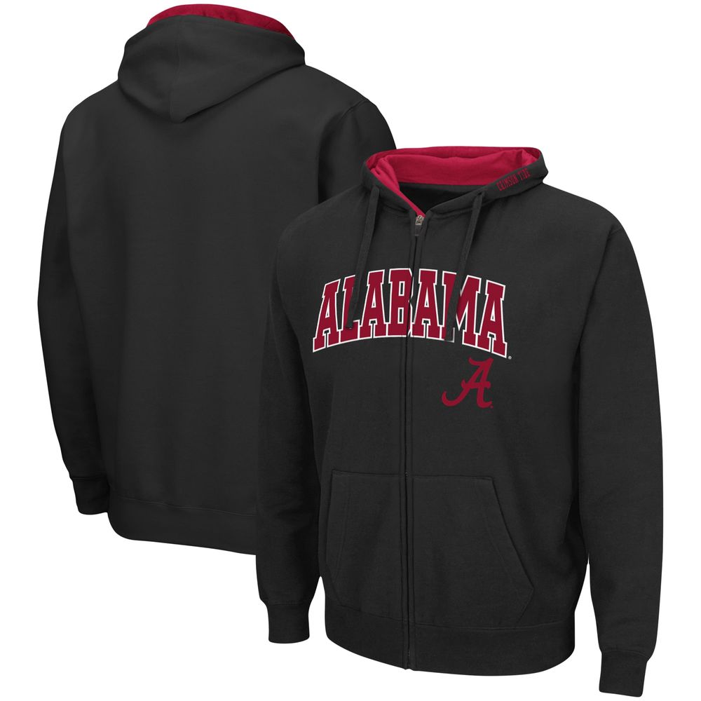 Men's Colosseum Alabama Crimson Tide Arch & Logo 3.0 Full-Zip Hoodie