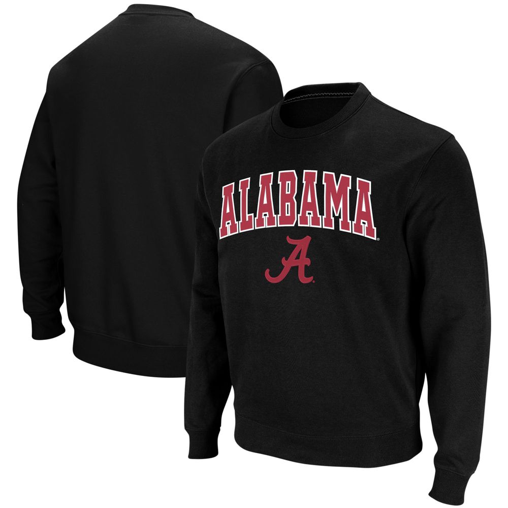 Men's Colosseum Black Alabama Crimson Tide Arch & Logo Crew Neck Sweatshirt