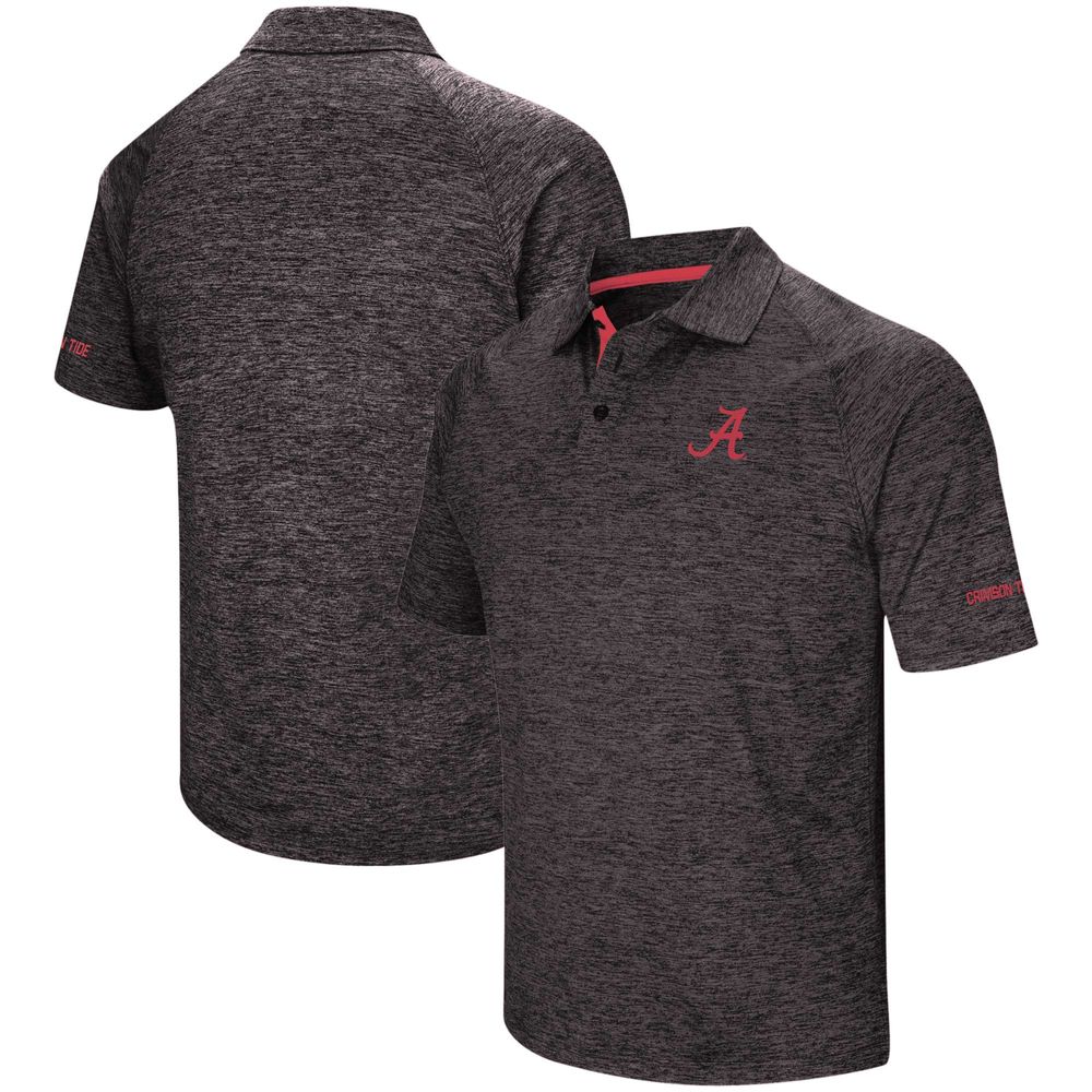 Men's Colosseum Black Alabama Crimson Tide Big & Tall Down Swing Polo