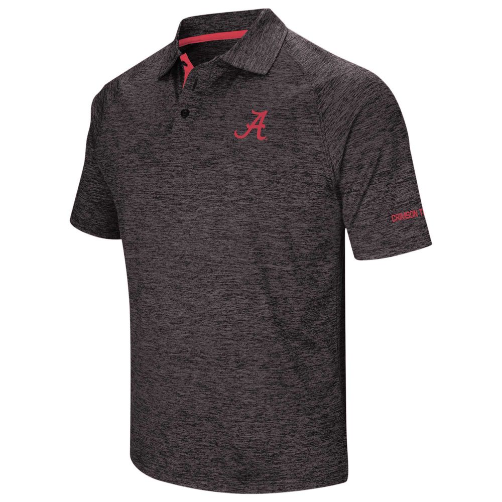 Men's Colosseum Black Alabama Crimson Tide Big & Tall Down Swing Polo