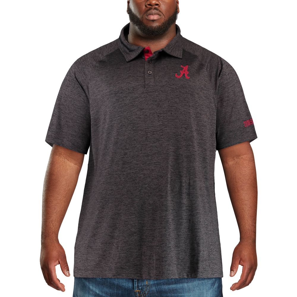 Men's Colosseum Black Alabama Crimson Tide Big & Tall Down Swing Polo