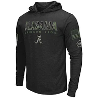 Colosseum Black Alabama Crimson Tide Big & Tall OHT Military Appreciation Tango T-shirt à capuche manches longues pour homme