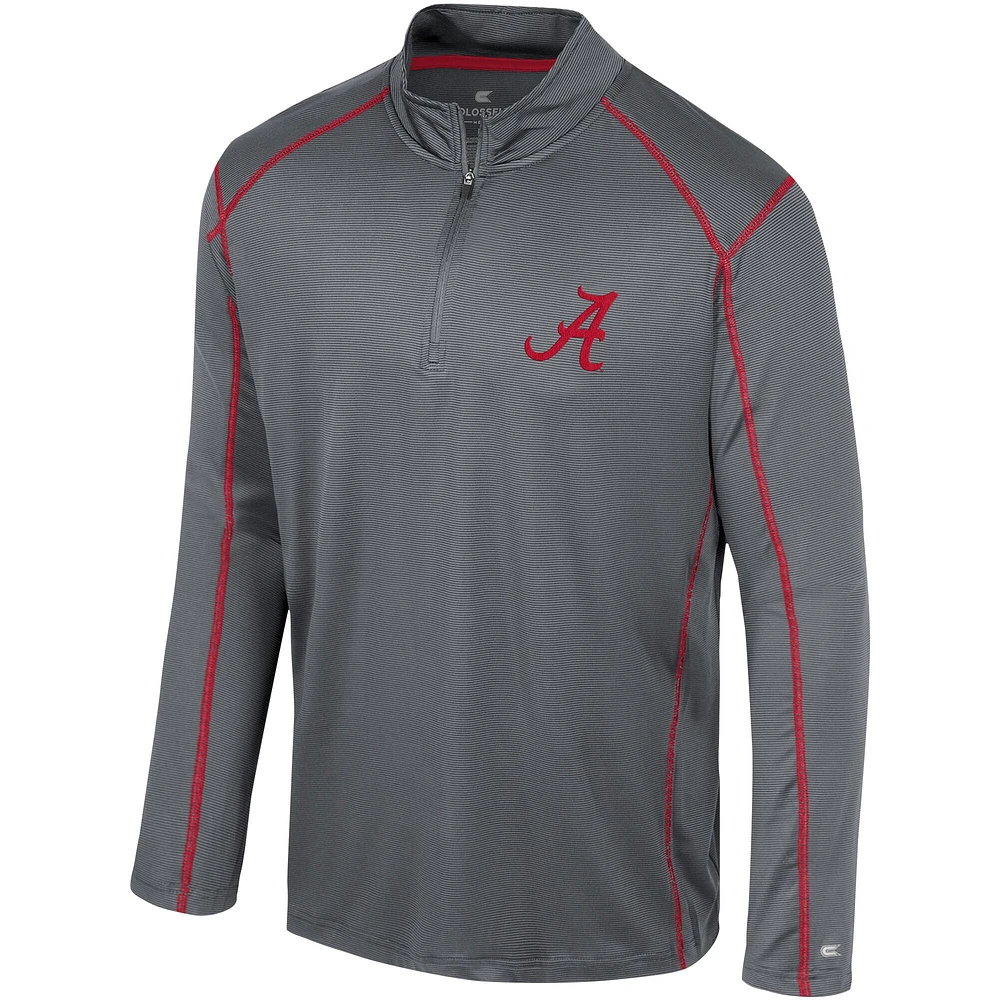 Men's Colosseum Black Alabama Crimson Tide Cameron Quarter-Zip Windshirt