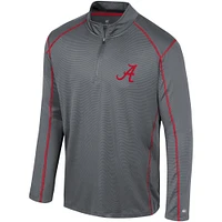 Men's Colosseum Black Alabama Crimson Tide Cameron Quarter-Zip Windshirt