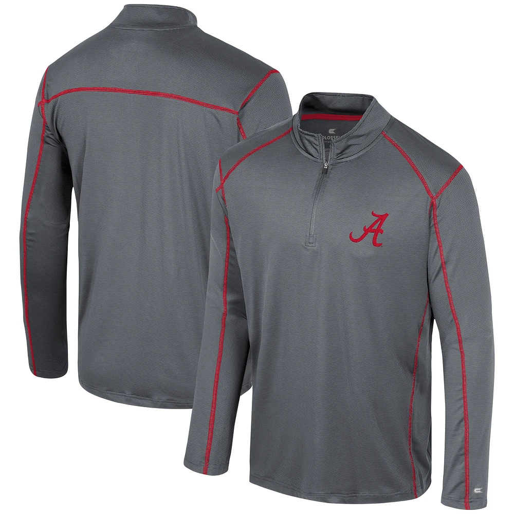 Coupe-vent à quart de zip Colosseum Black Alabama Crimson Tide Cameron pour hommes