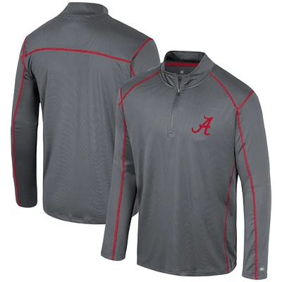 Men's Colosseum Black Alabama Crimson Tide Cameron Quarter-Zip Windshirt