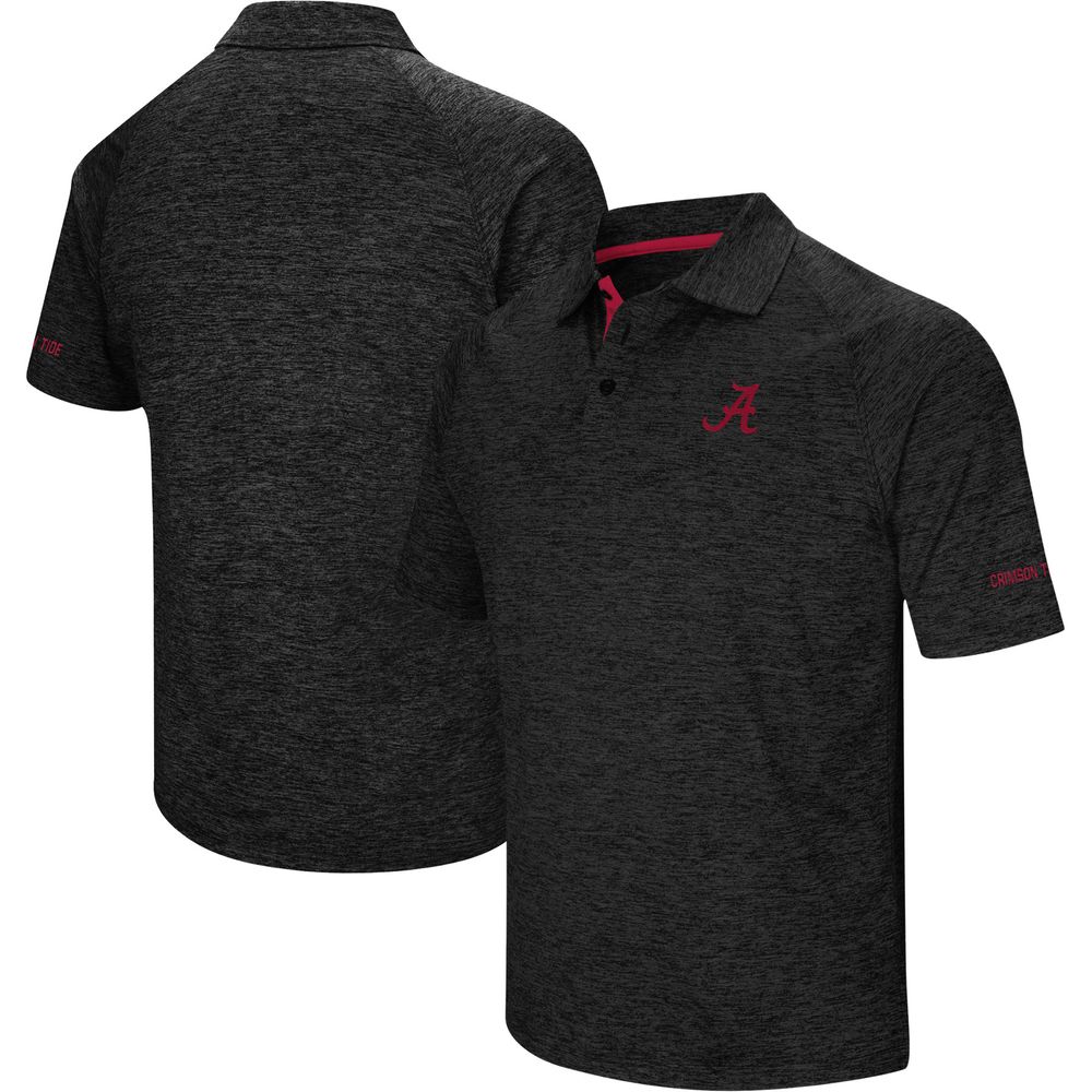 Men's Colosseum Black Alabama Crimson Tide Down Swing Polo