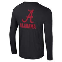 T-shirt à manches longues Colosseum Black Alabama Crimson Tide Logo Lockup 3-Hit Active Blend pour hommes