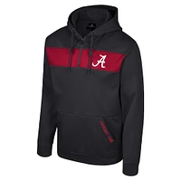 Men's Colosseum  Black Alabama Crimson Tide Quarter-Zip Hoodie