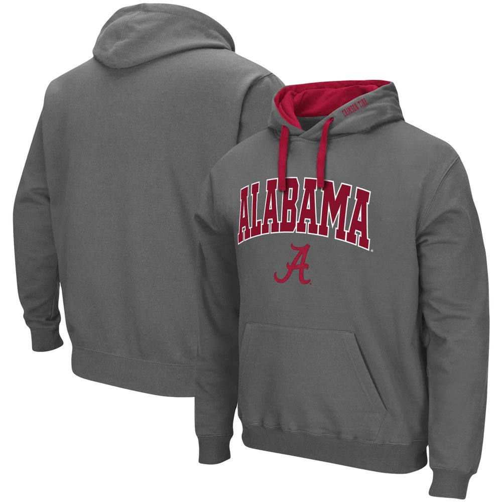 Men's Colosseum Charcoal Alabama Crimson Tide Big & Tall Arch Logo 2.0 Pullover Hoodie