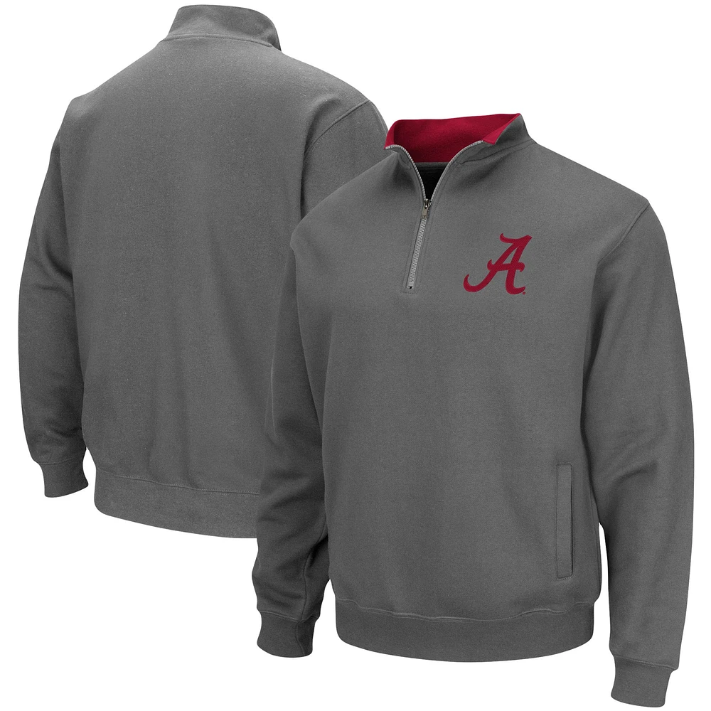 Colosseum Charcoal Alabama Crimson Tide Tortugas Logo Veste à enfiler quart de zip pour homme