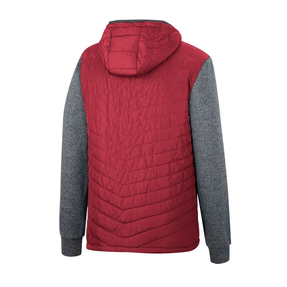 Men's Colosseum Crimson/Charcoal Alabama Crimson Tide Course Herringbone Full-Zip Hoodie