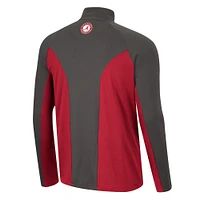 Men's Colosseum Crimson/Charcoal Alabama Crimson Tide Two Yutes Raglan Quarter-Zip Windshirt