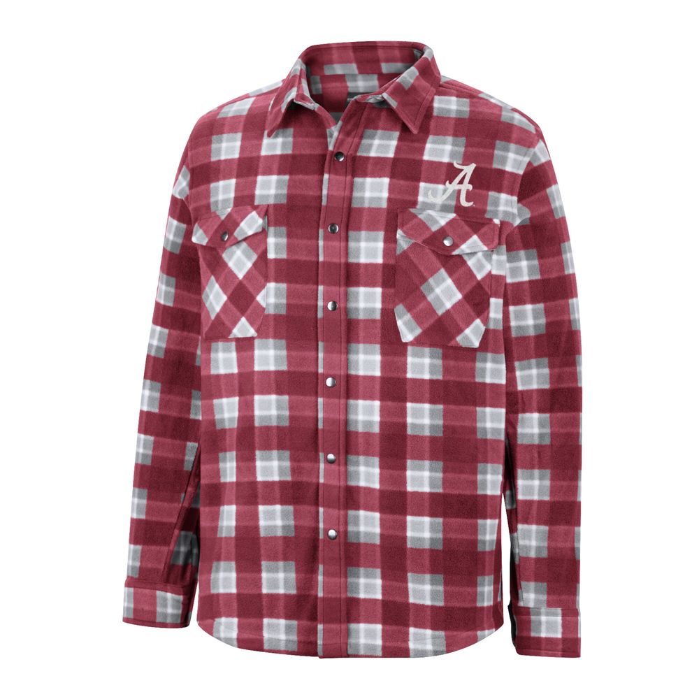 Men's Colosseum Crimson/White Alabama Crimson Tide Ellis Plaid Full-Snap Shirt Jacket