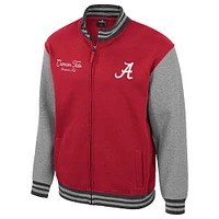 Men's Colosseum  Crimson Alabama Tide Ambi-Turner Full-Zip Varsity Jacket