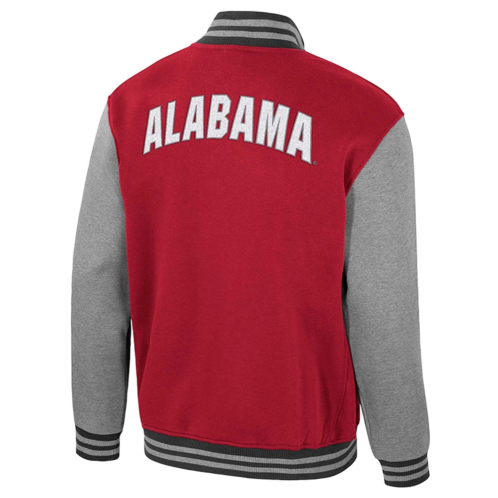 Men's Colosseum  Crimson Alabama Tide Ambi-Turner Full-Zip Varsity Jacket