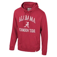 Men's Colosseum Crimson Alabama Tide Big & Tall Cap E-Tan Pullover Hoodie