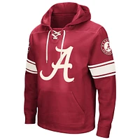 Men's Colosseum Crimson Alabama Tide Big & Tall Hockey Lace-Up Pullover Hoodie