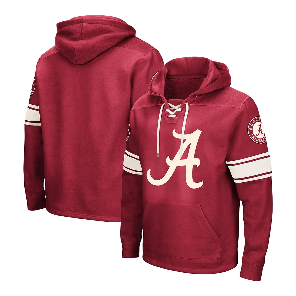 Pull à capuche lacets pour hommes Colosseum Crimson Alabama Tide Big & Tall Hockey