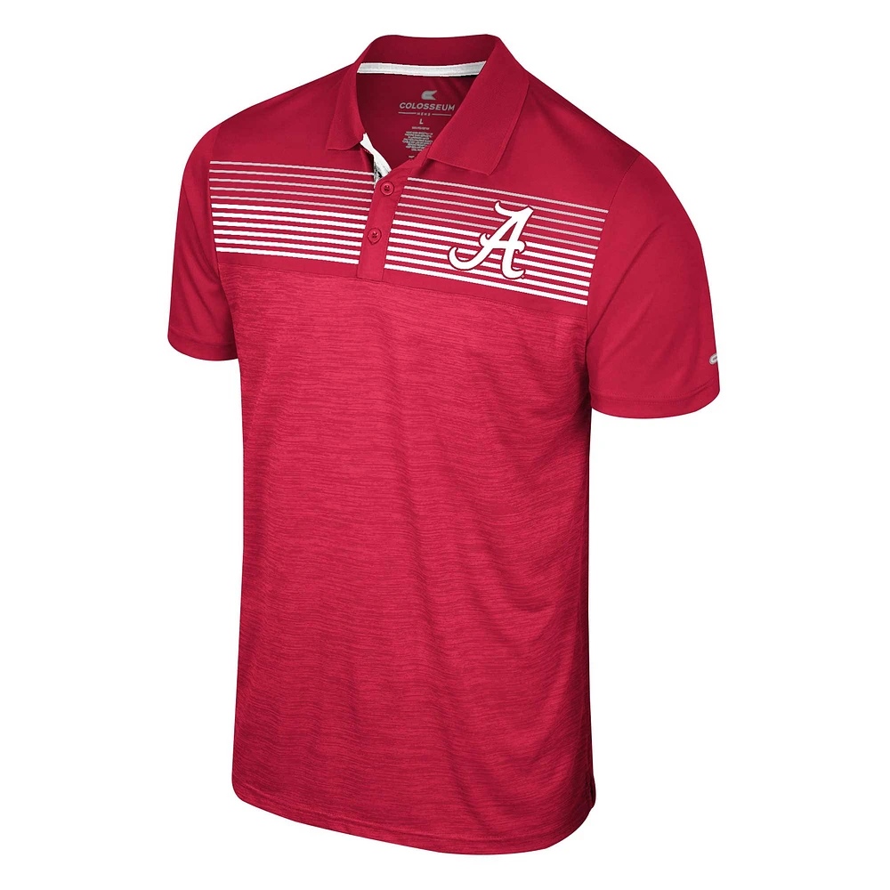 Men's Colosseum Crimson Alabama Tide Big & Tall Langmore Polo