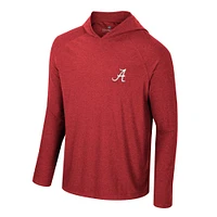 T-shirt à capuche manches longues raglan en jersey Colosseum Crimson Alabama Tide Cloud pour hommes