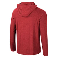 T-shirt à capuche manches longues raglan en jersey Colosseum Crimson Alabama Tide Cloud pour hommes