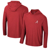 T-shirt à capuche manches longues raglan en jersey Colosseum Crimson Alabama Tide Cloud pour hommes