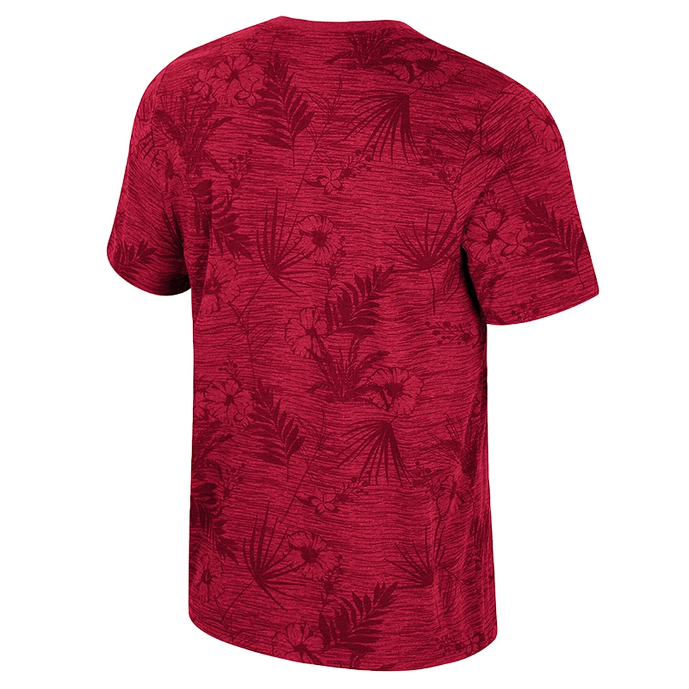 T-shirt à imprimé floral pour homme Colosseum Crimson Alabama Tide