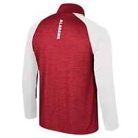 Men's Colosseum Crimson Alabama Tide Langmore Raglan Quarter-Zip Top