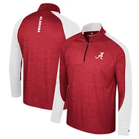 Haut à quart de zip Colosseum Crimson Alabama Tide Langmore Raglan pour hommes