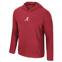 T-shirt à manches longues et capuche pour homme Colosseum Crimson Alabama Tide