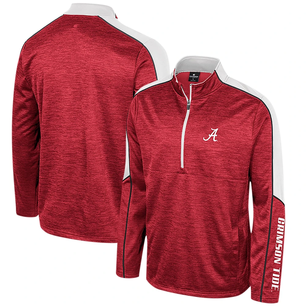 Colosseum Crimson Alabama Tide Marled Veste à demi-zip pour homme