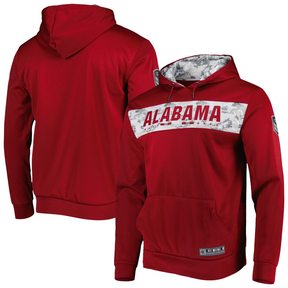 Men's Colosseum Crimson Alabama Tide OHT Military Appreciation Team Color Pullover Hoodie