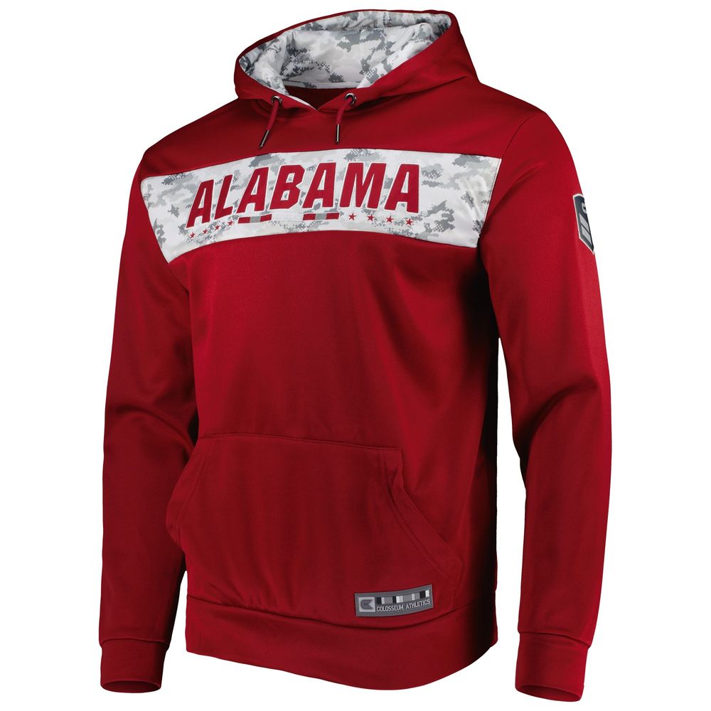 Men's Colosseum Crimson Alabama Tide OHT Military Appreciation Team Color Pullover Hoodie