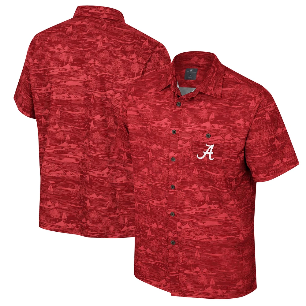 Chemise boutonnée Colosseum Crimson Alabama Tide Ozark pour hommes