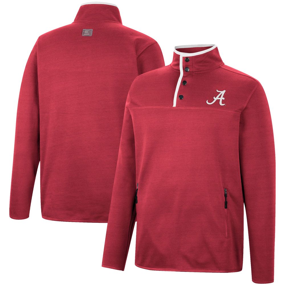 Men's Colosseum Crimson Alabama Tide Rebound Quarter-Snap Jacket