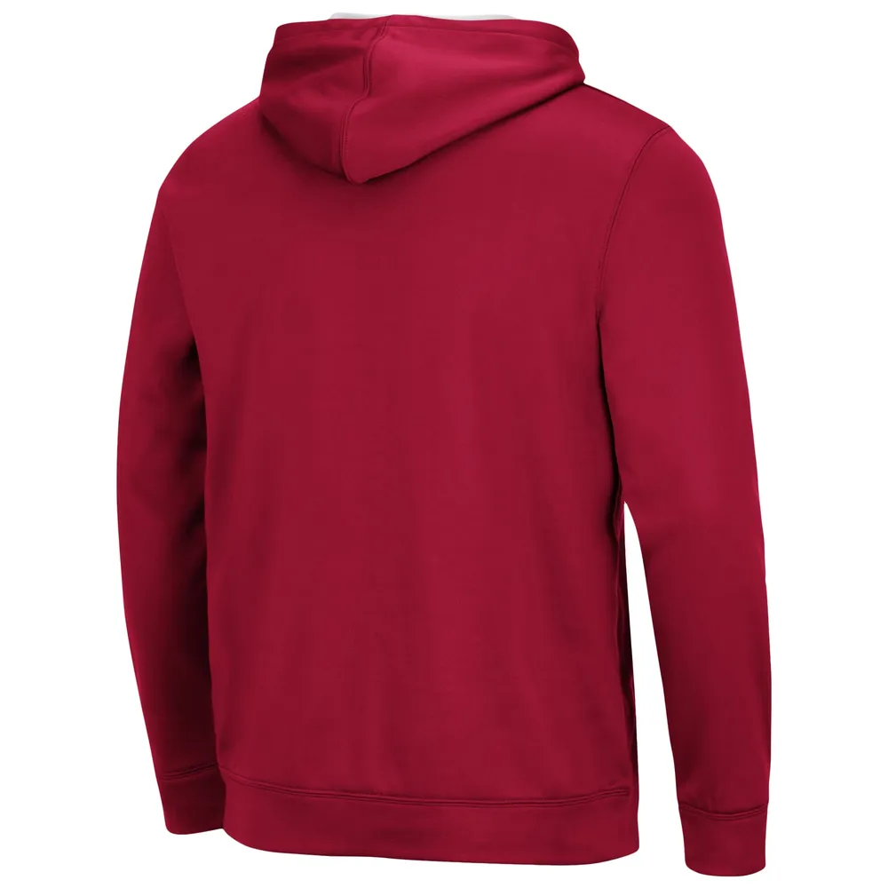 Men's Colosseum Crimson Alabama Tide Slash Stack 2.0 Pullover Hoodie