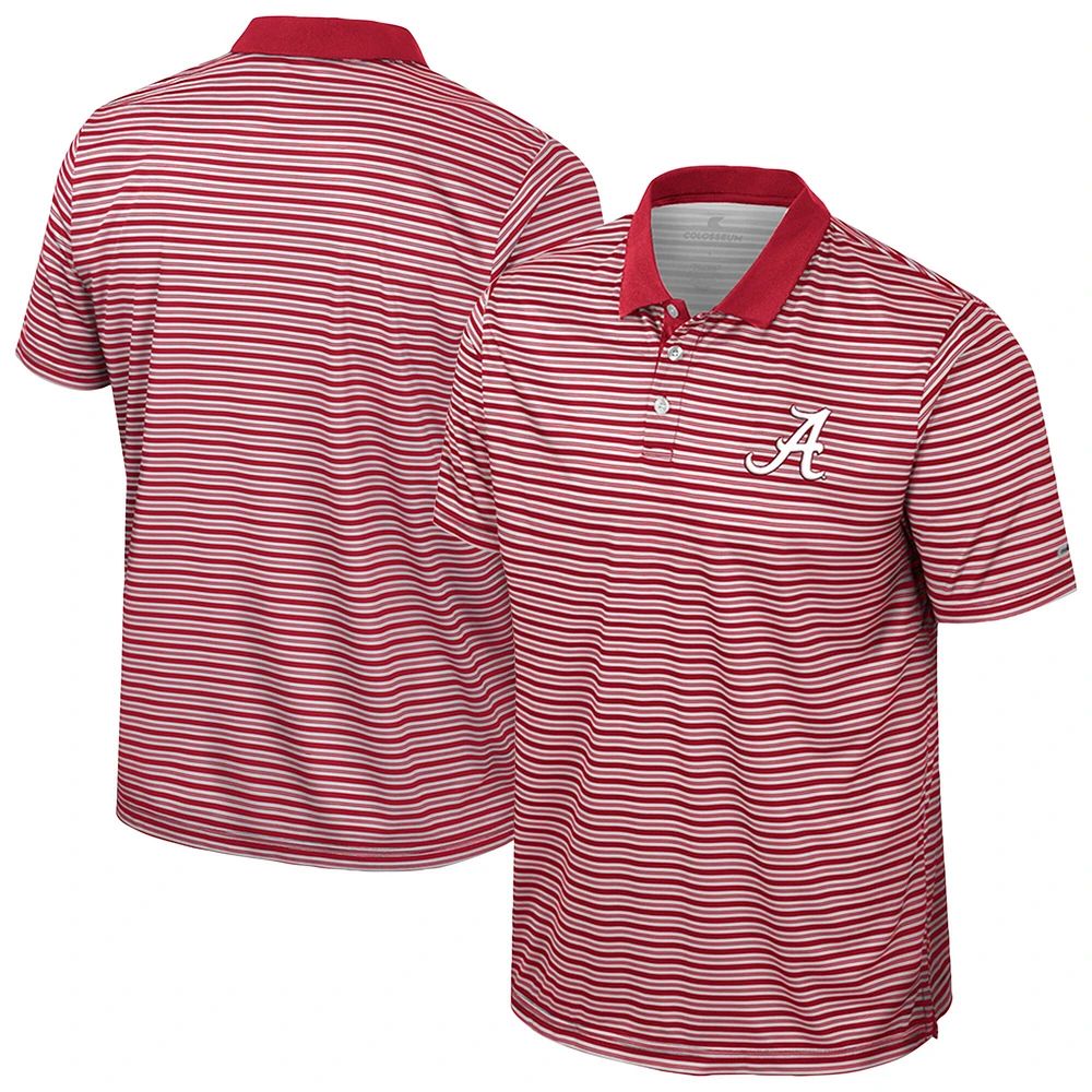 Polo rayé Alabama Crimson Tide pour homme Colosseum