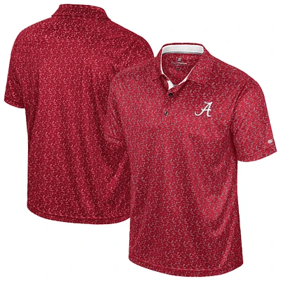 Men's Colosseum Crimson Alabama Tide Sublimated Golf Polo