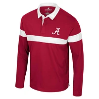 Men's Colosseum  Crimson Alabama Tide Too Cool For School Long Sleeve Polo