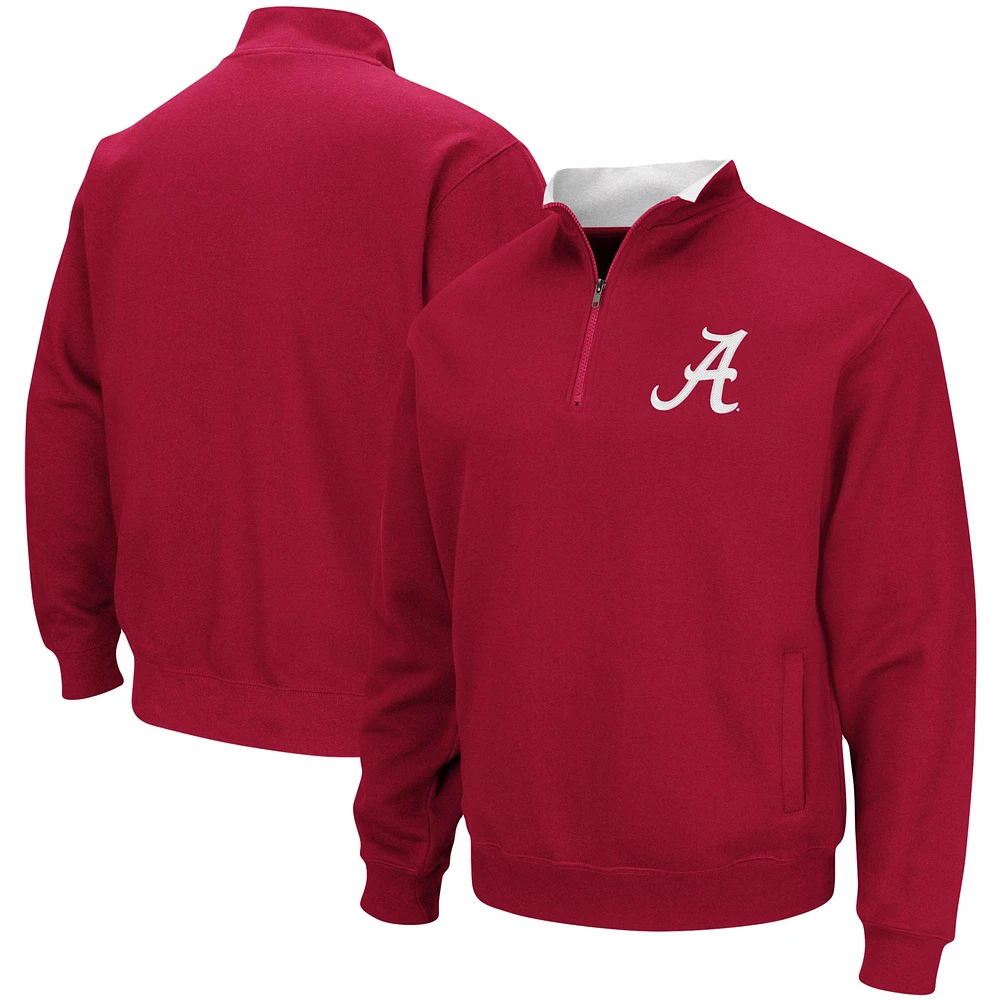 Men's Colosseum Crimson Alabama Tide Tortugas Logo Quarter-Zip Pullover Jacket