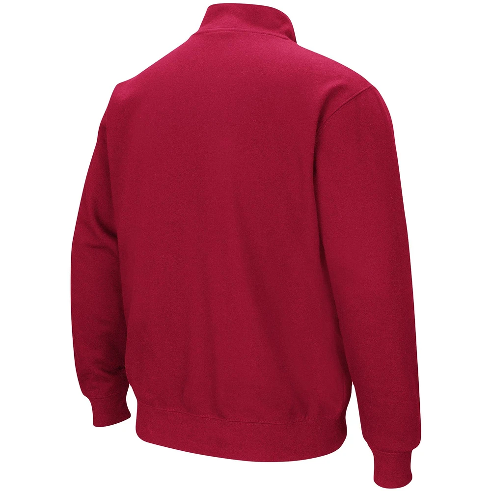 Colosseum Crimson Alabama Tide Tortugas Logo Veste à enfiler quart de zip pour homme