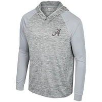 Men's Colosseum Gray Alabama Crimson Tide Cybernetic Raglan Quarter-Zip Hooded Top